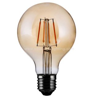 Globe shaped Edison LED filament bulbs