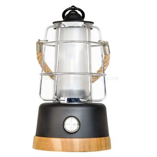 Dimmable Rechargeable LED Bamboo Lanterns with Rope for Camping and Bedroom