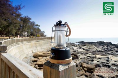 dimmable led bamboo lantern with rope for camping & decoration